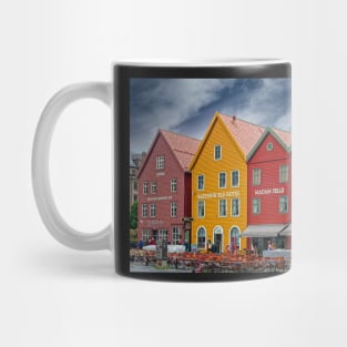 Historic Bryggen Buildings in Bergen Norway Mug